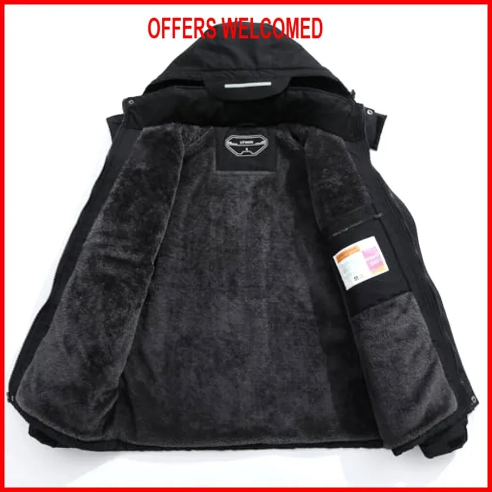 Men's Ski Jacket Winter Warm Snow Coat Waterproof Windbreaker Hooded